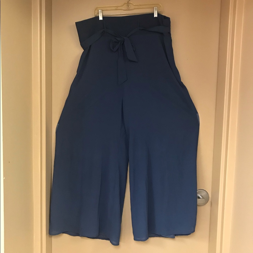 Blue wide leg pants